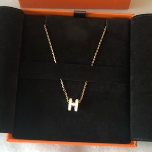 Hermes Lacquered Gold Mini Pop H White